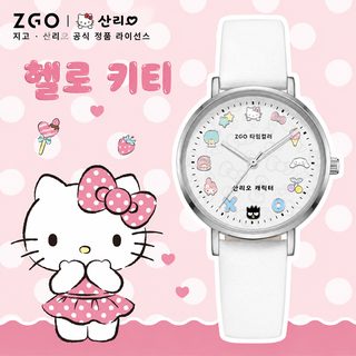 정강 산리오 헬로키티 여성 학생 손목시계 무소음 방수 쿼츠 시계