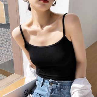 H715 흑백색 모달 베이스 미니 탱크톱 조끼 여성 내복 미등 여름 섹시 외복