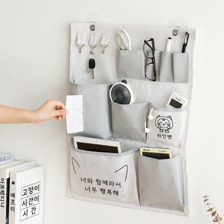 침실 문뒤 수납걸이 두꺼운 면마 다용도 다포켓 기숙사 학생 정리함