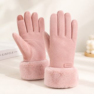 수아 장갑 여자 겨울 기모 가후 보온 귀여운 터치스크린 덕모 겨울 전동차