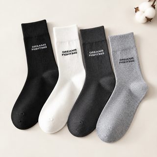 유럽 상품 자모 무골 양말 봄여름 순면 중통 양말 커플 트렌드 정소면 고가