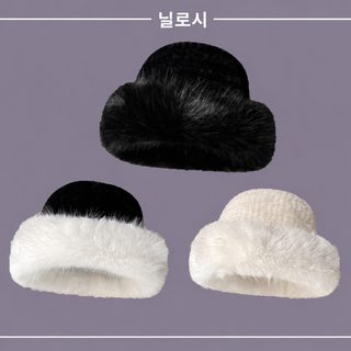 털비니 털모자 여자 겨울 한국판 얼굴 작고 두꺼워 보온 어부모 일본계 큰