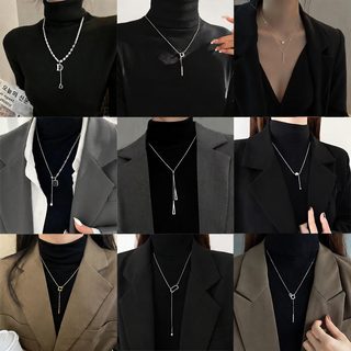 심플한 디자인감 스웨터 목걸이 여고급감 롱 목걸이 소크라운 분위기 이중