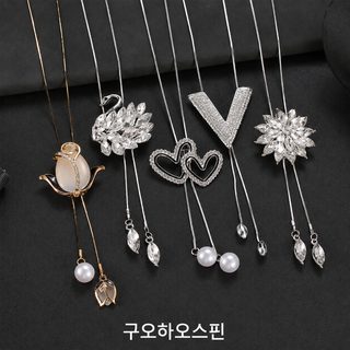 티타늄 안 지워지는 한국판 가을 겨울 스웨터 체인 여성 베이직 롱 목걸이