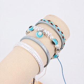 구미 ins 다층 접기 팔찌 수제 구슬 꿰기 눈 조개 껍질 끈 손꼬치 DIY 조합 액세서리 도매