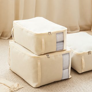일본식 두꺼운 캔버스 이불 수납가방 대용량 침실 옷 정리 보관함
