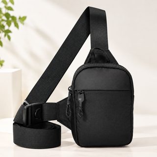남녀공용 나일론 미니 크로스백 휴대폰 수납 지퍼 숄더백