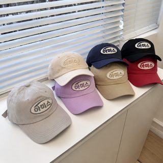 춘추 신상 한국계 백합 야구모 남자 야구모 얼굴 보이다 여자 알파벳 심플