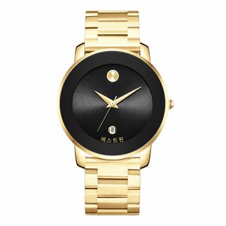 Bestwin 남성용 초슬림 쿼츠 손목시계 41mm 30M 방수 스테인리스 밴드 비즈니스