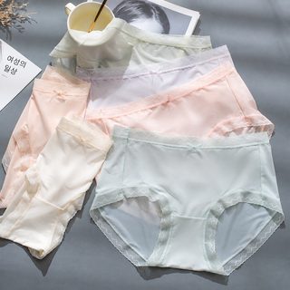 여성 중허리 삼각팬티 10A 뽕나무실크 크로치 항균 통기성 아이스실크 속건