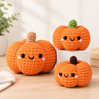 코바늘 인형 만들기 DIY 뜨개질 재료 키트 호박 감자 꽃 장식 소품