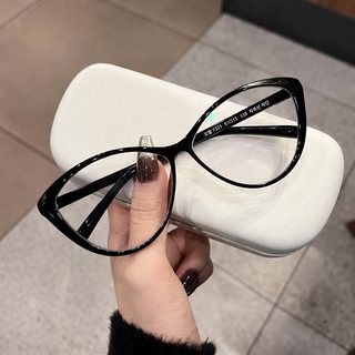 큰 테두리 고양이 눈 근시 안경 여자 왕홍 빈티지 블루라이트 방지 평광경