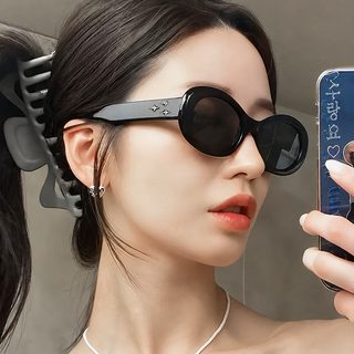Y2K 고양이눈 선글라스 여성 남성 블랙 프레임 그레이 렌즈 UV400 패션 안경