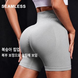 크로스보더 유럽과 미국 요가 반바지 여고허리 엉덩이 탄력 헬스 삼분바지
