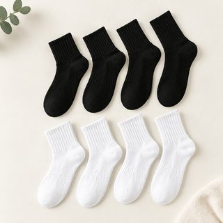 마사지 바닥 양말 남녀 방취 흡한 순면 여름 무골 미끄럼 방지 흰색 스포츠