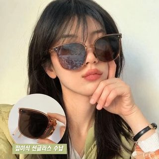 소홍서 신상 접는 쿠션 선글라스 여자 여름 자외선 차단 운전 복고 백합 트
