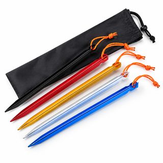 캠핑 텐트 타프 고정용 알루미늄 삼각펙 18cm 로프 포함