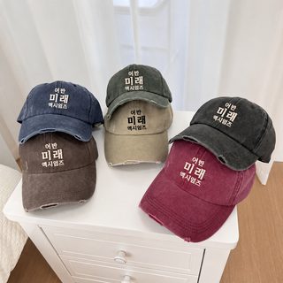 봄 여름 신상 알파벳 야구 모자 백합 커플 미국식 빈티지 캡슐 남자 한국판