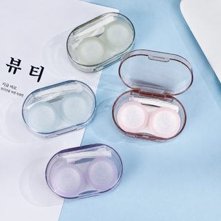 신형 심플 마카롱 소청신 투명 렌즈 케이스 콘택트렌즈 반려함 듀얼 콤팩트