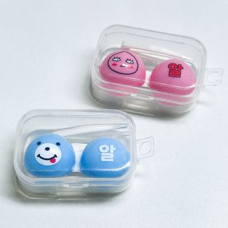캐릭터 큐티 콘택트렌즈 케이스 케어박스 반려함 휴대용 듀얼 콤팩트 수납