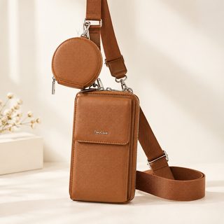 크로스보더 심플하고 세련된 숄더백 세로형 핸드폰백 세련된 다기능 크로