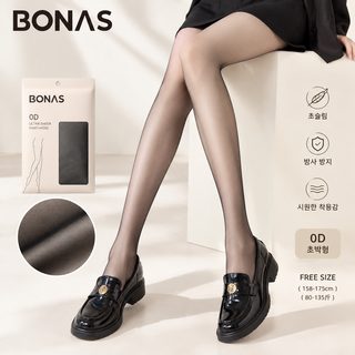 BONAS 보나스 여성용 0D 초박형 여름 팬티스타킹 올풀림 방지 블랙 스킨 컬러