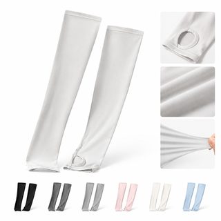 루이야 여성 아이스 실크 자외선 차단 팔토시 손가락 걸이형 UPF50+