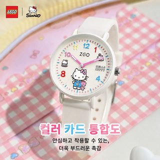 정강 헬로키티 학생용 여성 방수 무소음 아날로그 쿼츠 손목시계 산리오 캐