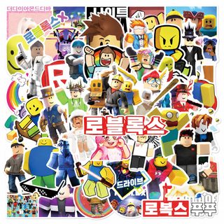 50장 ROBLOX 롭스 게임 낙서 스티커 스케이트보드 헬멧 텀블러 방수 중복 스티커
