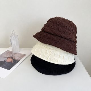 왕홍형 주름 거품사 어부 모자 여자 춘추 ins 일본계 복고 패션 백합 근리감