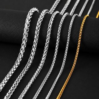 남녀공용 스테인리스 용골 체인 목걸이 티타늄 스틸 팔찌 3~7mm 21~80cm 패션