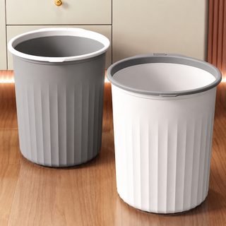 가정용 플라스틱 쓰레기통 주방 욕실 침실 무뚜껑 원형 휴지통 8L~13L