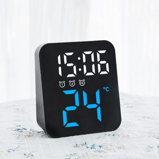 모던 심플 LED 전자 알람시계 3중 알람 온도 표시 벽걸이 디지털 시계 8015