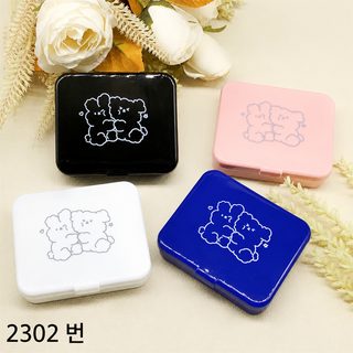 심플 휴대용 귀여운 컬러렌즈 콘택트렌즈 더블 케이스 2302
