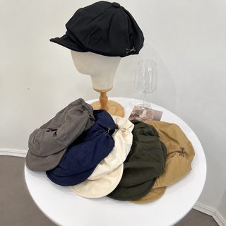 일본계 복고 대판 팔각모 여자 봄, 여름 백합 문예 화가 신문동 모자 얼굴