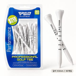 PGM 골프 나무 티 높이 조절 위치제한 티 QT029 30개입