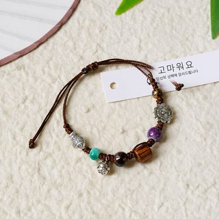文艺手工编织吉祥蝴蝶景德镇陶瓷手链女国风新中式手绳批发