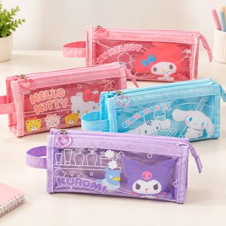 캐릭터 대집합 필통 귀엽고 심플한 PVC 지퍼 더블 체크 휴대용 수납 필통 KT-026