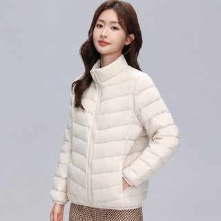 슬림형 다운점퍼녀 2026년 가을 겨울 신상 쇼트 90 화이트 오리털 겨울 칼라
