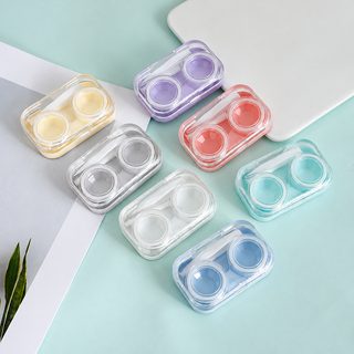 뚜껑을 열면 바로 사용할 수 있는 신형 콘택트렌즈 케이스 휴대용 일체형
