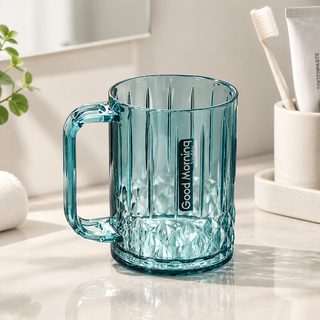 PS 손잡이 칫솔꽂이 양치컵 301에서 400ml 투명 욕실컵