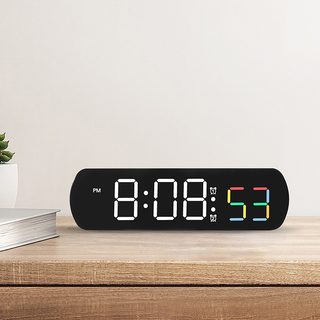 심플 전자시계 LED 알람시계 온도표시 초 단위 표시 정·역 카운트다운 침대