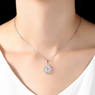 빈티지 해바라기 목걸이 여성 니트 롱체인 꽃무늬 패션 액세서리