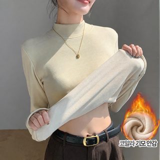 H561 하프 터틀넥 울 레깅스 여성 가을 겨울 내복 일체형 기모 두께 슬림 보