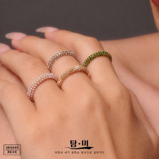 미리 여성용 스테인리스 PVD 도금 지르코니아 진주 기하학 패션 반지 A680