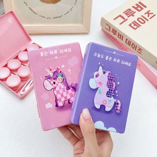 새로운 귀여운 캐릭터 렌즈 케이스 반려함 콘택트렌즈 케이스 8086 4벌 도안