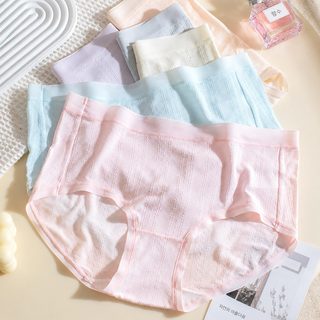 여성 모달 자카드 팬티 실크 혼방 10A 항균 안감 미드라이즈 통기성 삼각팬