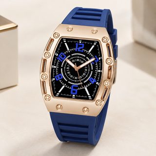 horedar 크로스보더 Temu 남성용 43mm 대형 다이얼 실리콘 밴드 아날로그 쿼츠