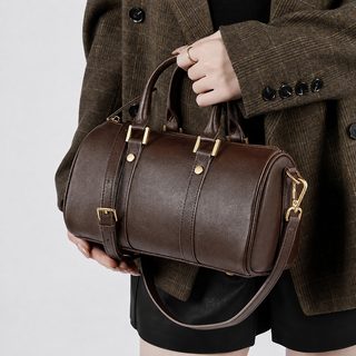 미라드 빈티지 천연 소가죽 여성 보스턴백 데일리 숄더 크로스백