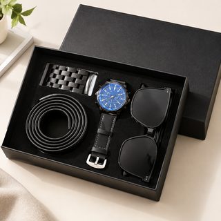 남성 비즈니스 선물세트 가죽 벨트 쿼츠시계 선글라스 5종 선물상자